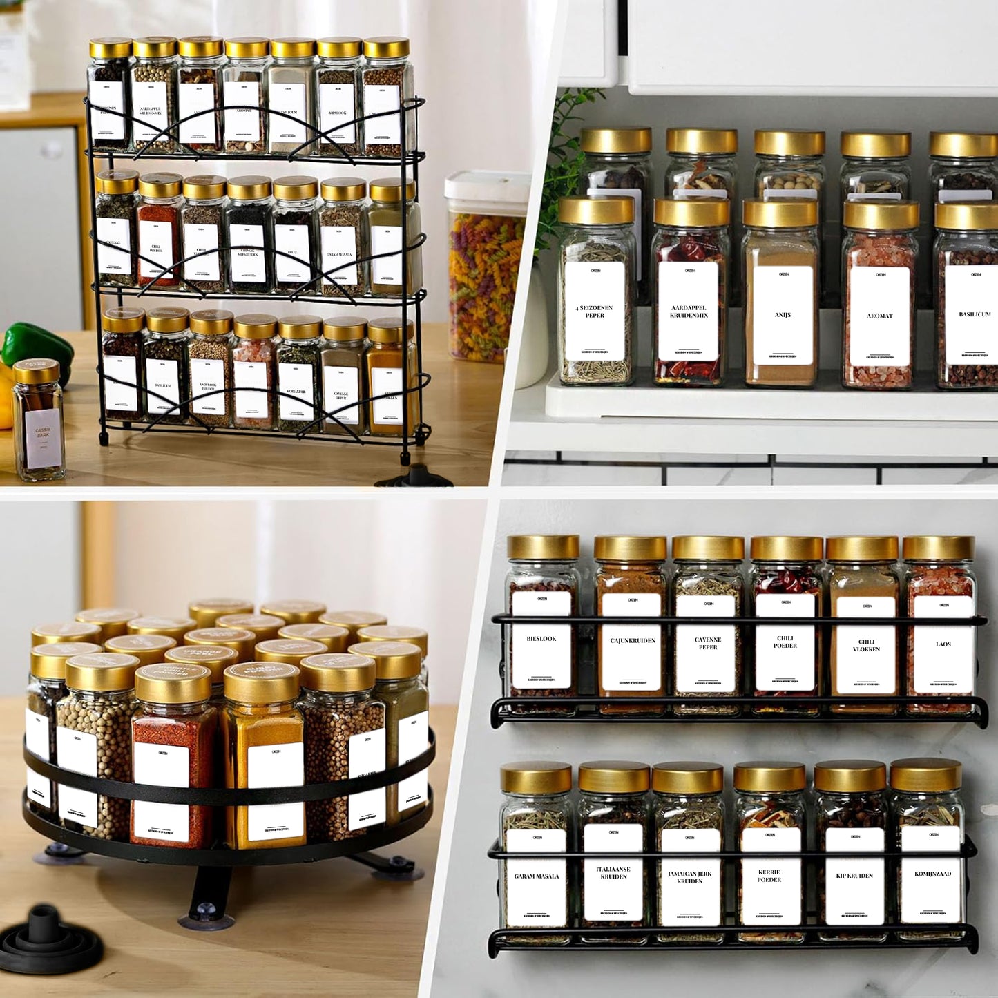Kruidenpotjes labels wit 24st