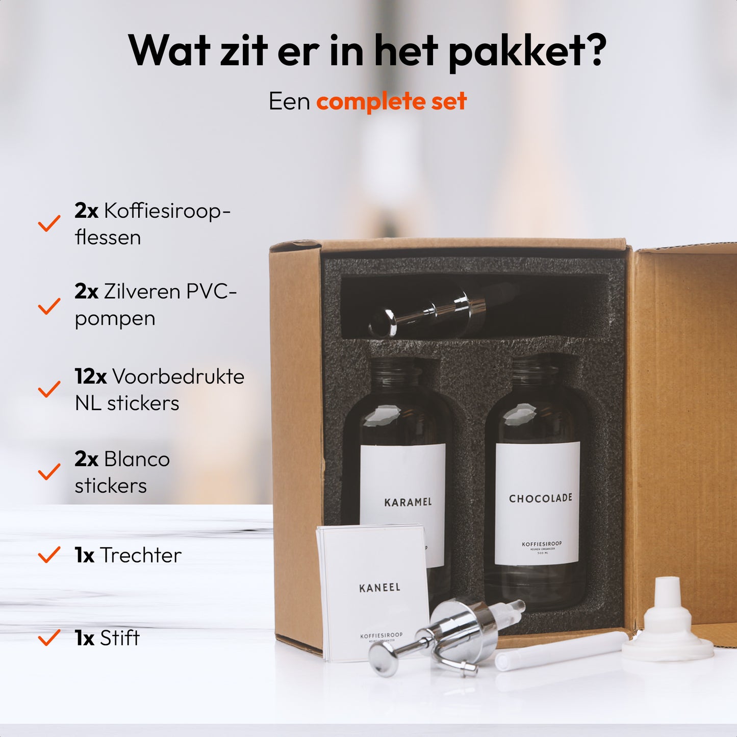 Koffiesiroop Dispenser zilver 2st