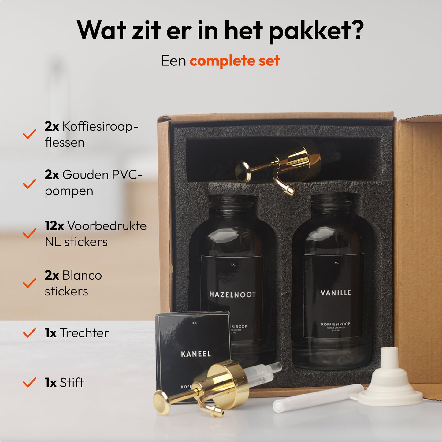 Koffiesiroop Dispenser goud 2st