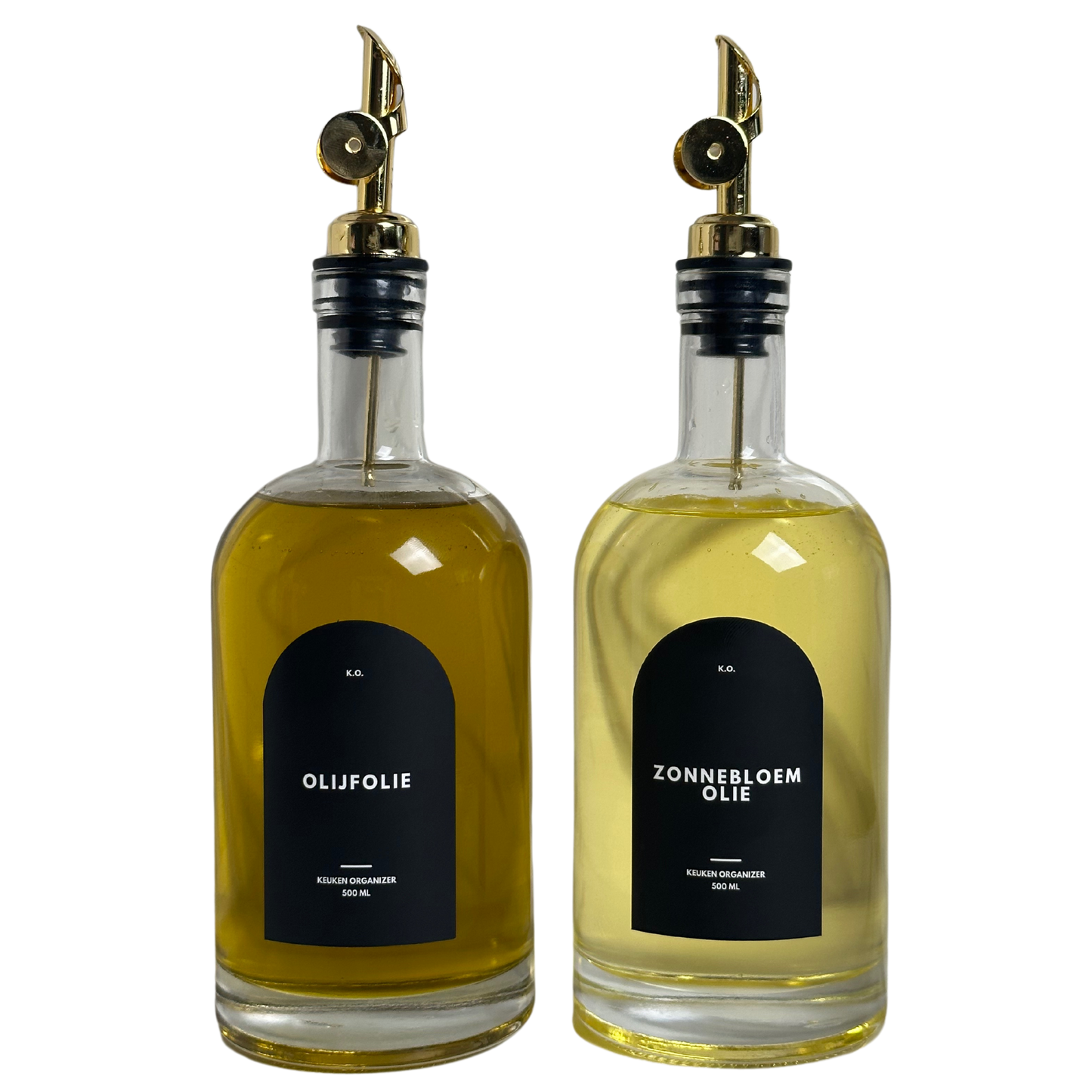 Olie Dispenser labels zwart Ovaal 2st