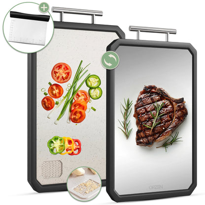 Titanium snijplank met design handvat | PFAS-vrij