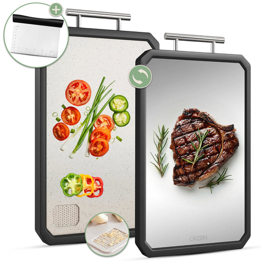 Titanium snijplank met design handvat | PFAS-vrij