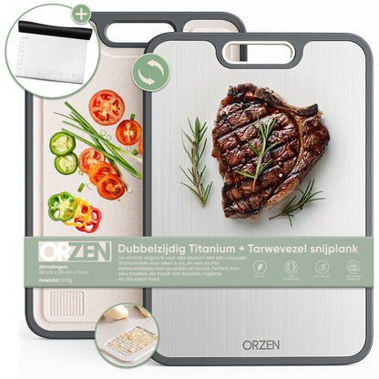 Titanium snijplank met klassieke handvat | PFAS-vrij