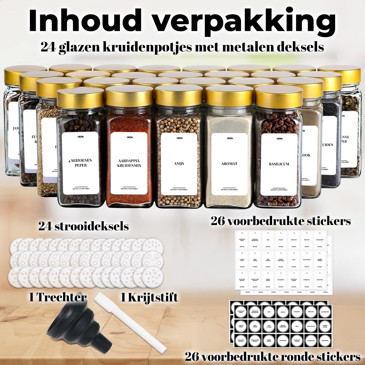 Kruidenpotjes labels wit 24st