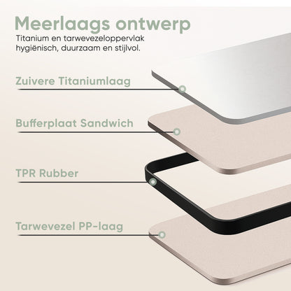 Titanium snijplank met klassieke handvat | PFAS-vrij