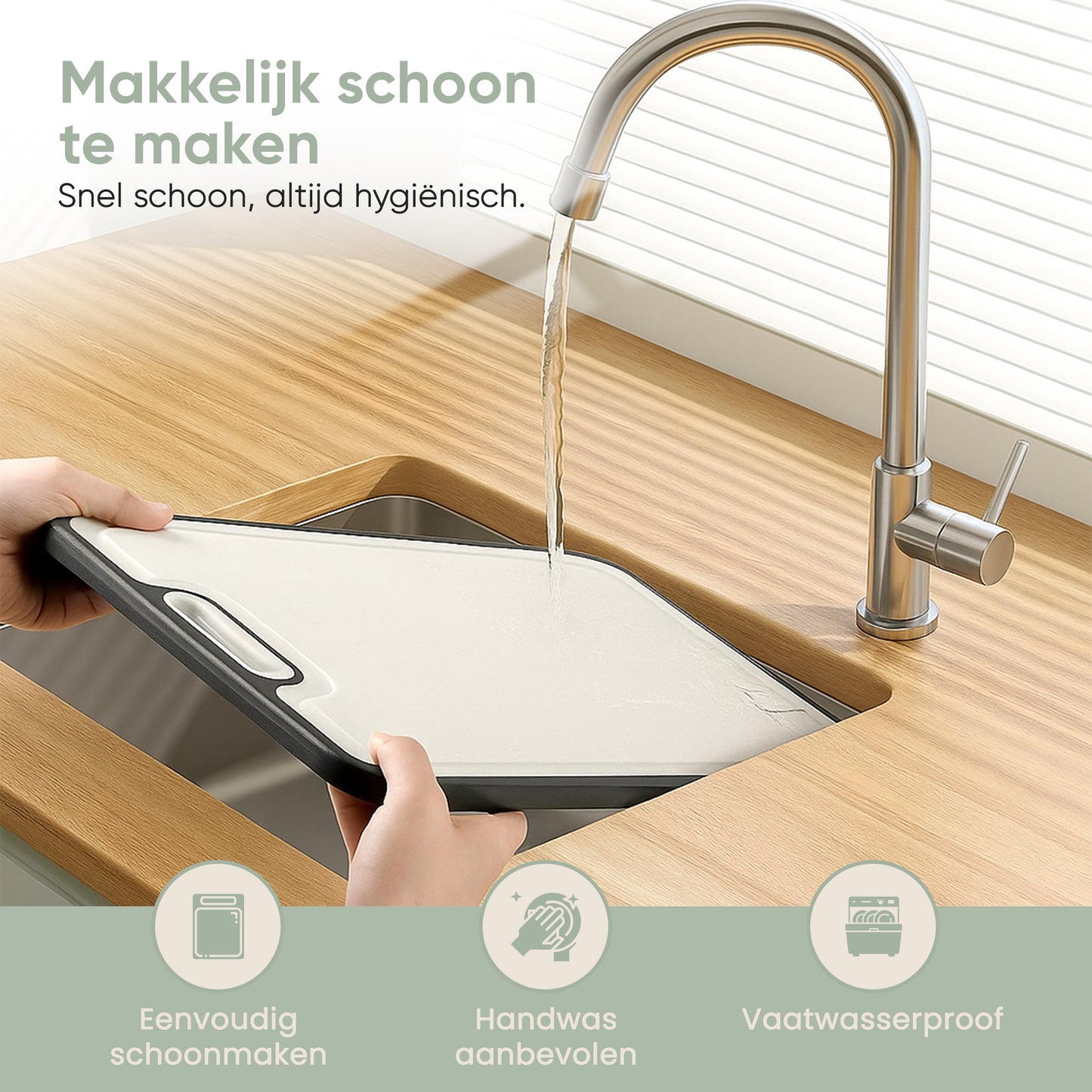 Titanium snijplank met klassieke handvat | PFAS-vrij