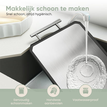 Titanium snijplank met design handvat | PFAS-vrij