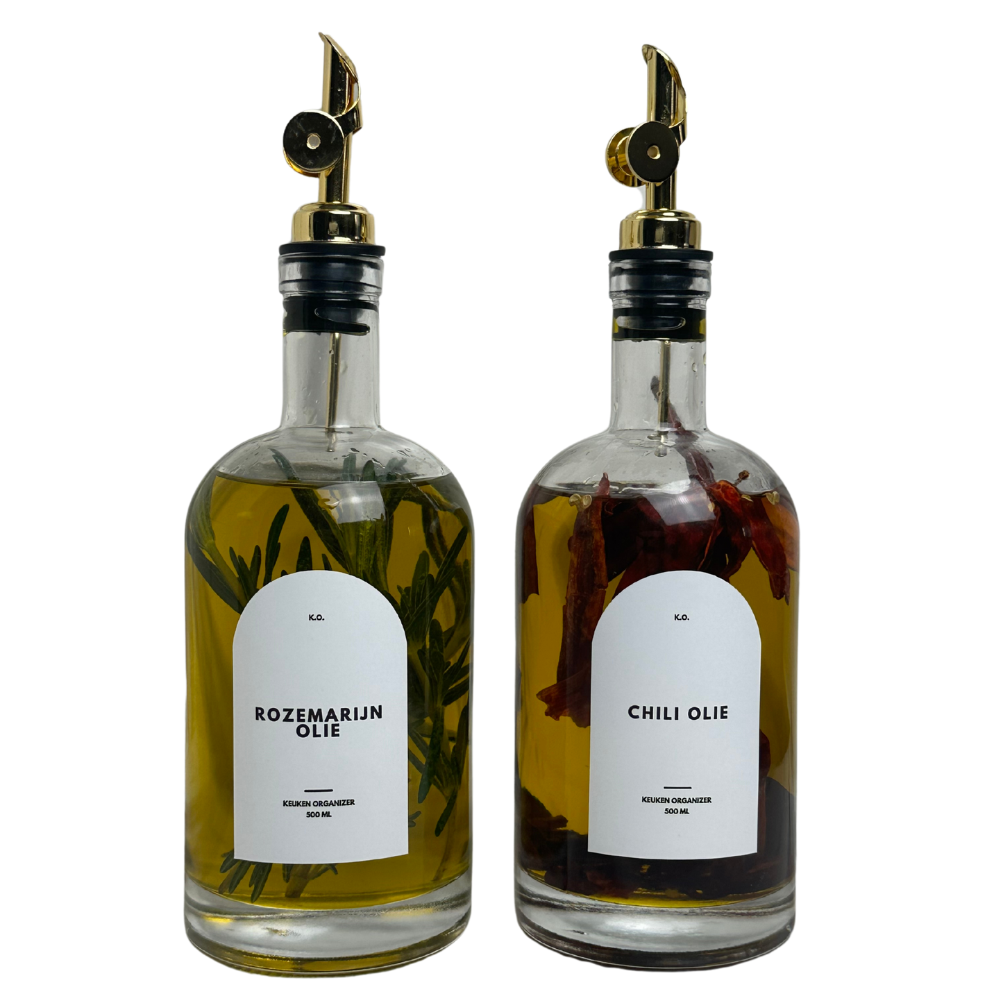 Olie Dispenser labels wit Ovaal 2st