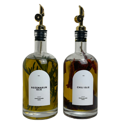 Olie Dispenser labels wit Ovaal 2st