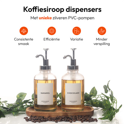 Koffiesiroop Dispenser zilver 2st