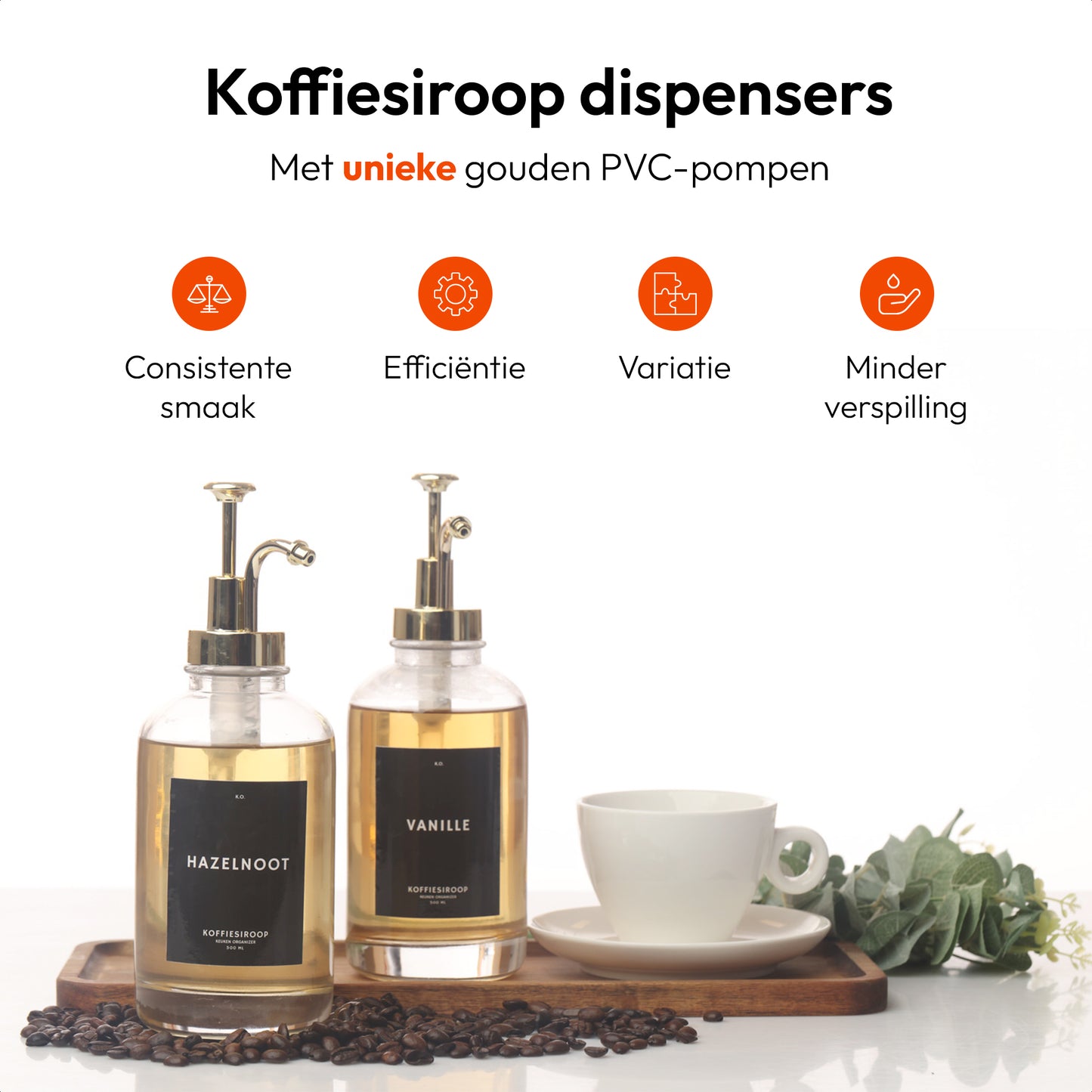 Koffiesiroop Dispenser goud 2st