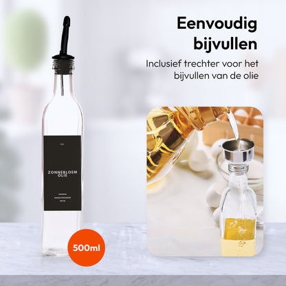 Olie- en Azijn Flessen zwart 3st