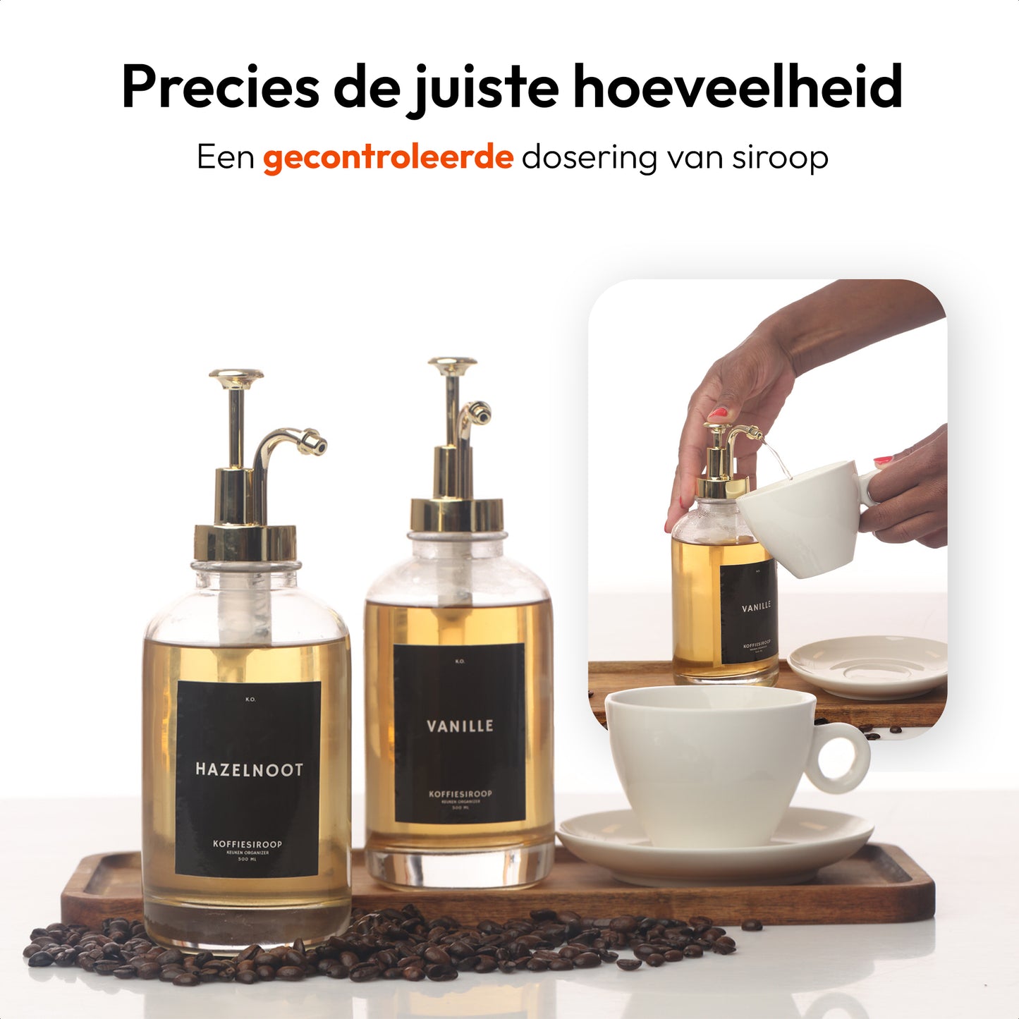 Koffiesiroop Dispenser goud 2st