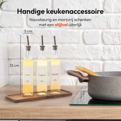 Olie- en Azijn Flessen goud 3st