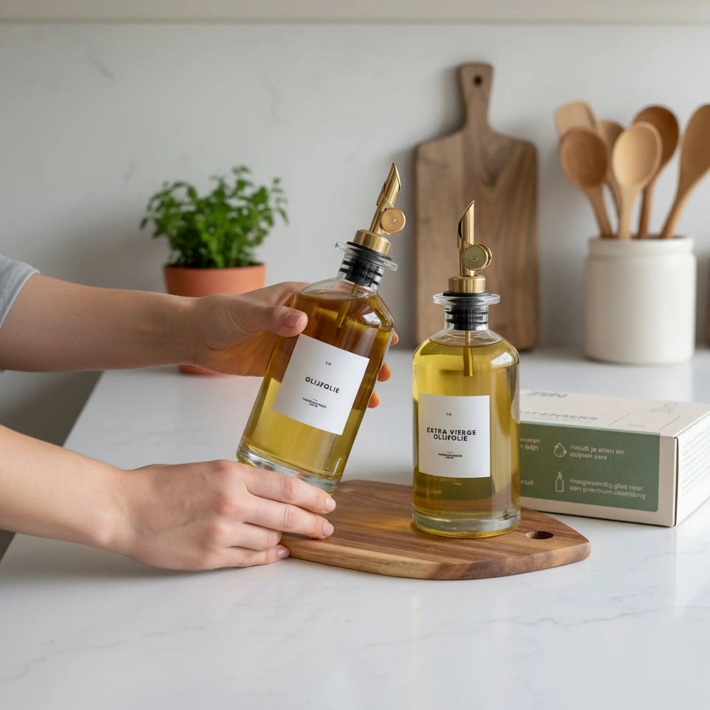 Olie Dispenser labels wit 2st