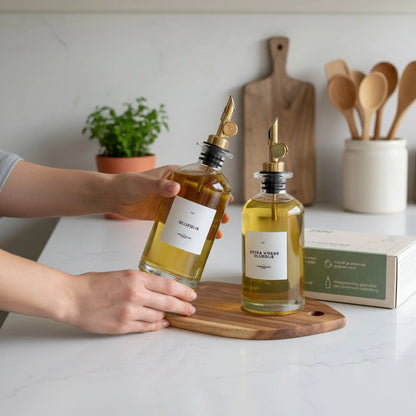 Olie Dispenser labels wit 2st