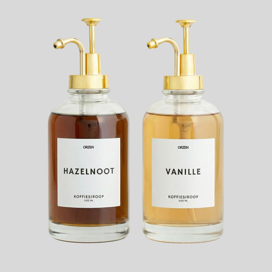 Koffiesiroop Dispenser goud/wit 2st