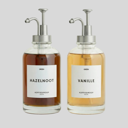 Koffiesiroop Dispenser zilver 2st