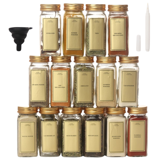 Kruidenpotjes labels goud 24st