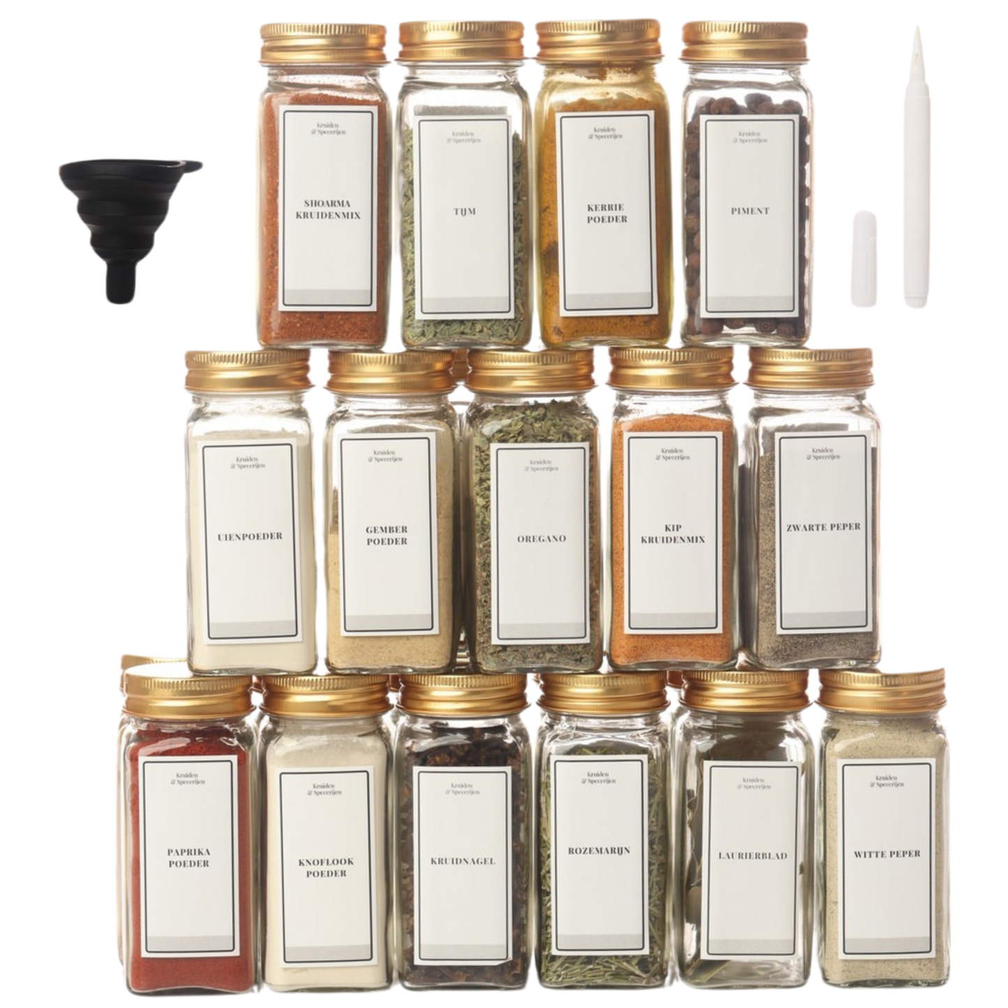 Kruidenpotjes labels wit 24st