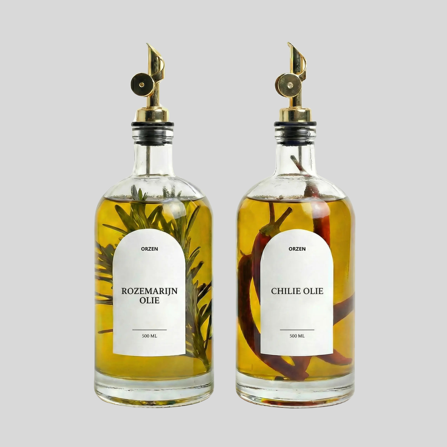 Olie Dispenser labels wit Ovaal 2st