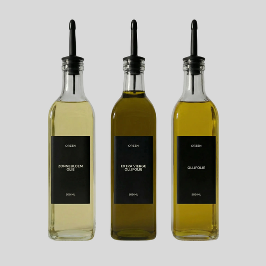 Olie- en Azijn Flessen zwart 3st