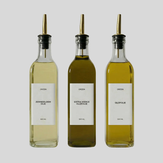 Olie- en Azijn Flessen goud 3st