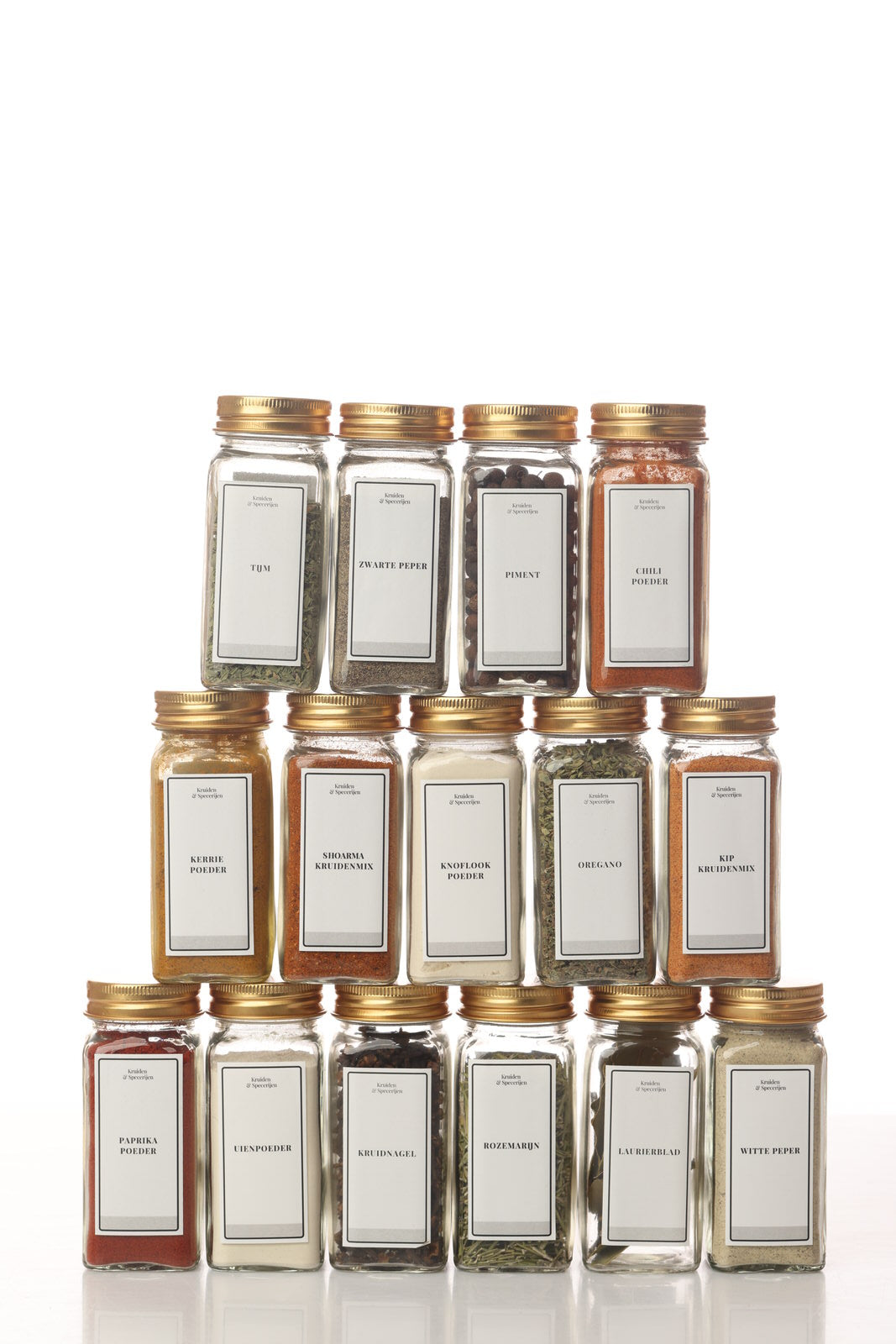 Kruidenpotjes labels wit 24st