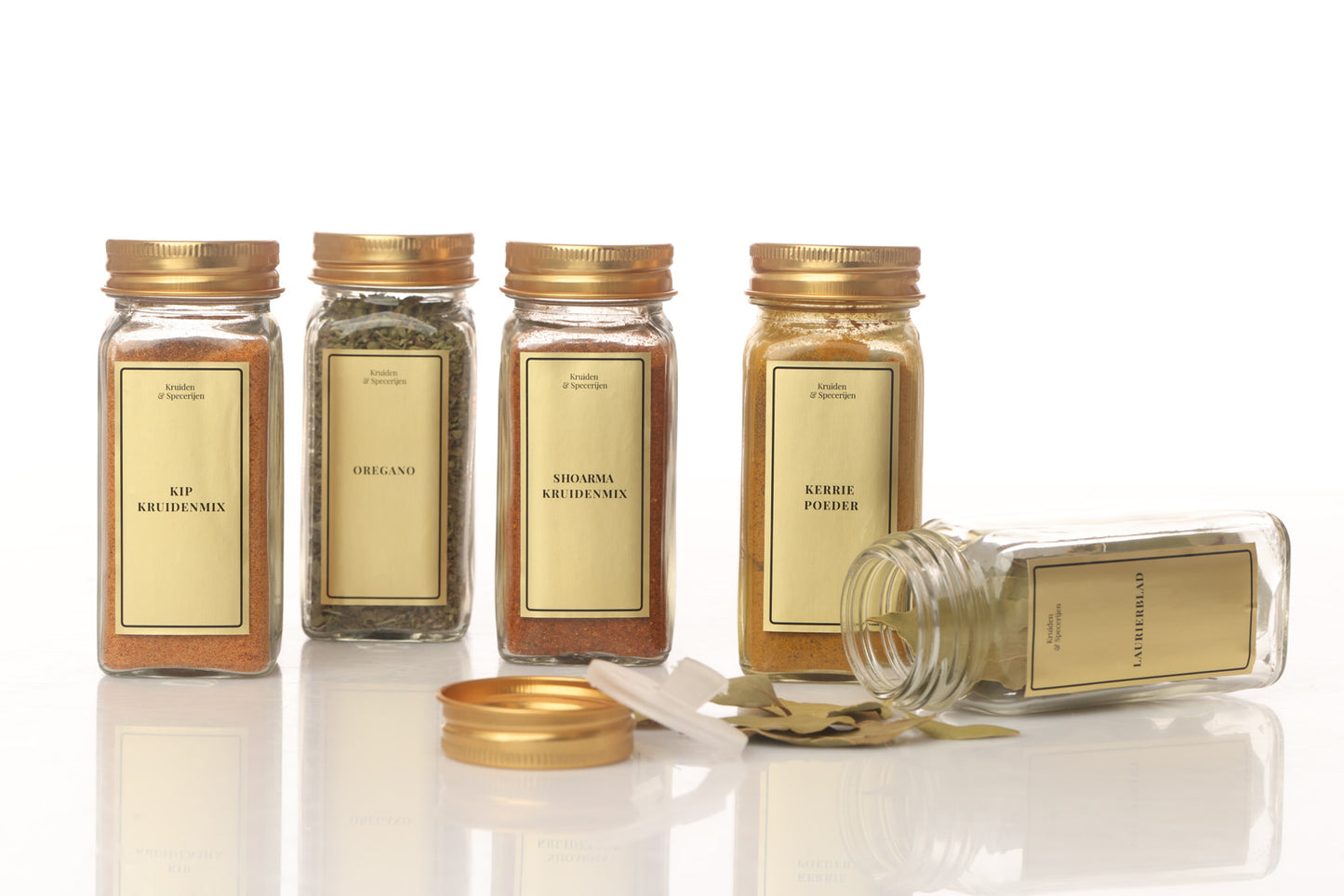 Kruidenpotjes labels goud 24st
