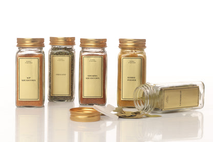 Kruidenpotjes labels goud 24st